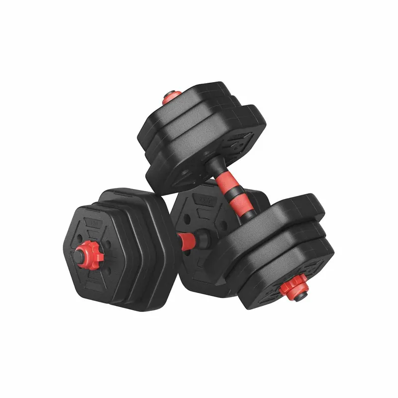 Billig Hantelset mit Verbindungsstange 20 kg für Zuhause tintenschwarz