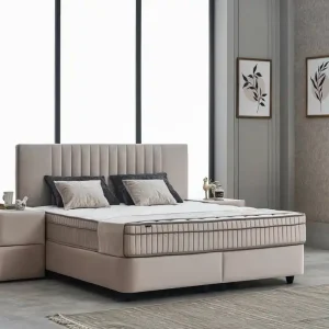 Boxspringbett Clara | verschiedene Größen wählbar | Beige – ABC Bedding mit Stauraum Online Kaufen