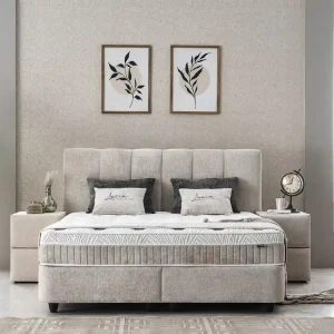 Boxspringbett Lucia | verschieden Größen wählbar| Schlamm – ABC Bedding mit Stauraum Highlight