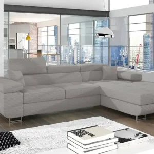 Neu Ecksofa Armando in Cord 289x203 cm mit Schlaffunktion – Eltap Jarell