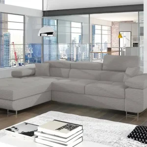 Wochenendangebot Ecksofa Armando in Cord 289x203 cm mit Schlaffunktion – Eltap Jarell