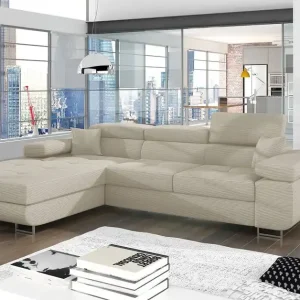 Ecksofa Armando in Cord 289x203 cm mit Schlaffunktion – Eltap Jarell Meistverkauft