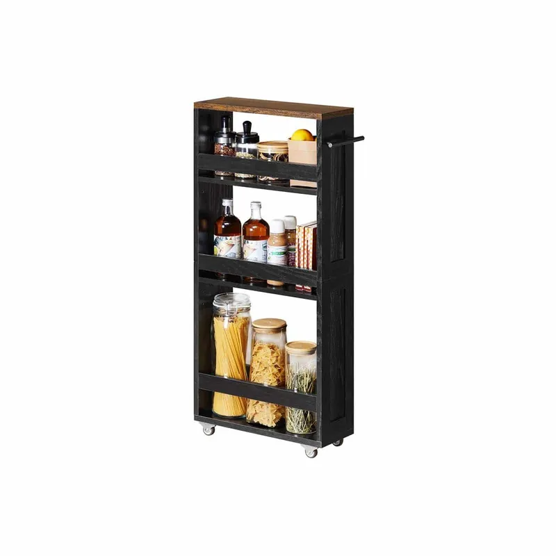 Schmaler Rollwagen mit vier Ebenen und Griff Must-Have