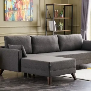 Zertifiziert Ecksofa Bella - mit losen Rückenkissen