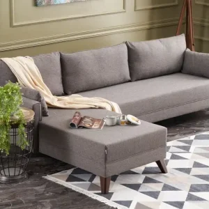 Zertifiziert Ecksofa Bella - mit losen Rückenkissen