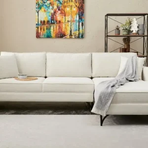 Ausverkauf Ecksofa Berlin mit Komfortpolsterung und Metallfüßen – Design-Sofa für moderne Wohnkonzepte