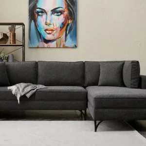 Ecksofa Berlin mit Komfortpolsterung und Metallfüßen – Design-Sofa für moderne Wohnkonzepte Neu Im Sortiment