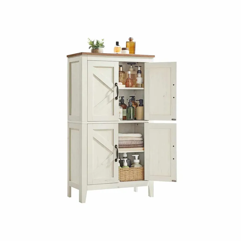 Badezimmerschrank mit Schubladen und verstellbaren Ablagen im Landhausstil Expressversand