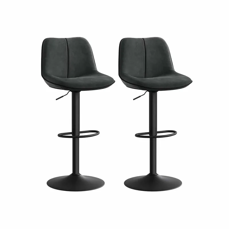 Barhocker Set höhenverstellbar mit drehbarer Sitzfläche und Samtbezug Nur Für Kurze Zeit