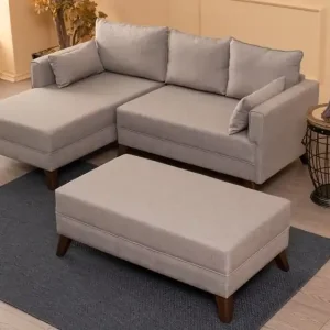 Ausverkauf Kleines Bella Ecksofa mit Hocker – Die perfekte Lösung für kleine Räume