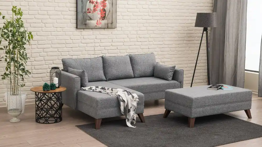 Nur Für Kurze Zeit Kleines Bella Ecksofa mit Hocker – Die perfekte Lösung für kleine Räume