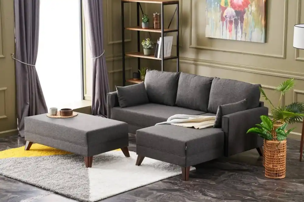 Sale Kleines Bella Ecksofa mit Hocker – Die perfekte Lösung für kleine Räume
