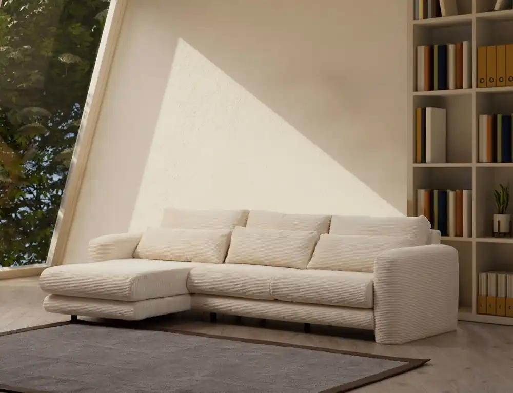 Lily Ecksofa - Gemütliches Sofa mit abnehmbaren Kissen Markenprodukt