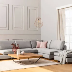 Highlight Niedriges Ecksofa Tulip mit Hocker