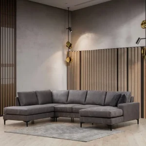 Elegante Wohnlandschaft Porto U-Form für große Wohnzimmer Billig