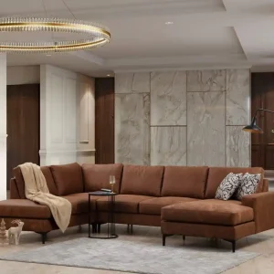 Neue Kollektion Elegante Wohnlandschaft Porto U-Form für große Wohnzimmer