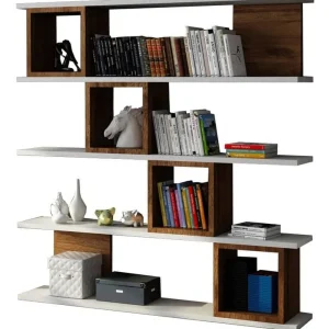 Wind - weiß, Walnuss - Bücherregal Günstig