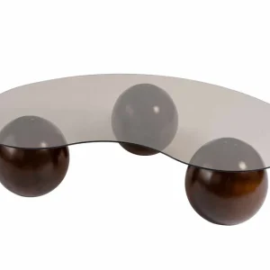 Super-Preis Sphere - Walnuss, grau - Couchtisch