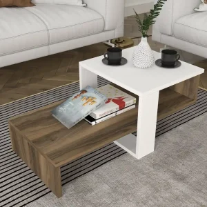 Günstig Chain - Weiß, Walnuss - Couchtisch