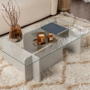 Versand Am Gleichen Tag Flavio - Holz, Glas - Couchtisch