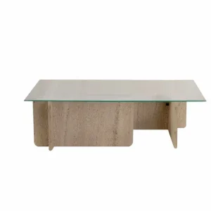 Sichere Zahlung Flavio - Holz, Glas - Couchtisch