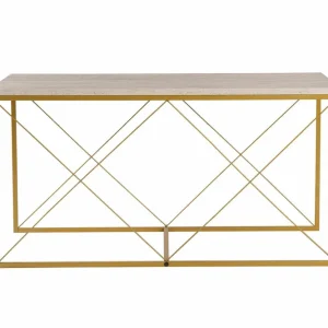 Solange Der Vorrat Reicht Defne - Gold, Travertine - Couchtisch Set