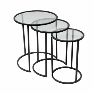 Alya - schwarz, transparent - 3er Satztisch Bestseller