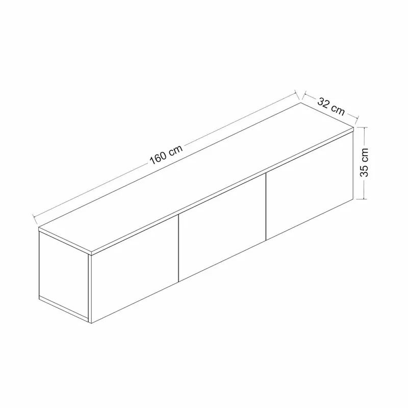Nur Für Kurze Zeit Neon Illuminated - Travertine - TV Lowboard
