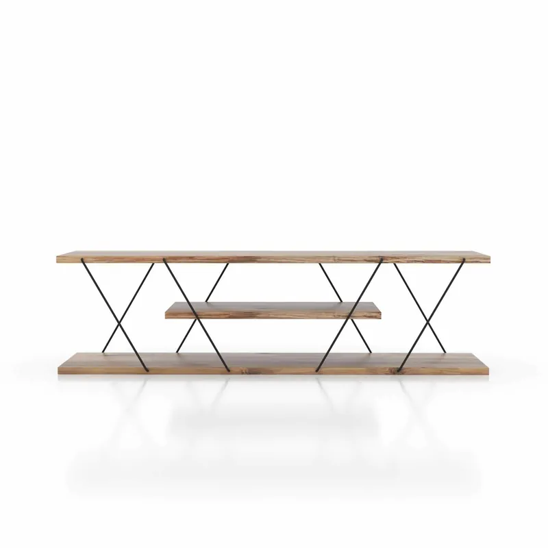 Nur Für Kurze Zeit Canaz v2 - schwarz, Walnuss - TV Lowboard