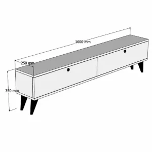 Neuheit Paris - weiß, Walnuss - TV Lowboard