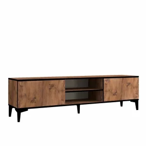 Super-Preis Begi - Atlantic Pine, schwarz - TV Lowboard