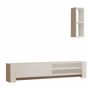 Naz - weiß - TV Lowboard mit Regal Neu