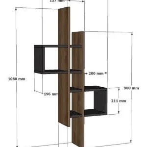 Kostenloser Versand Emse - Oak, anthrazit - Wandregal