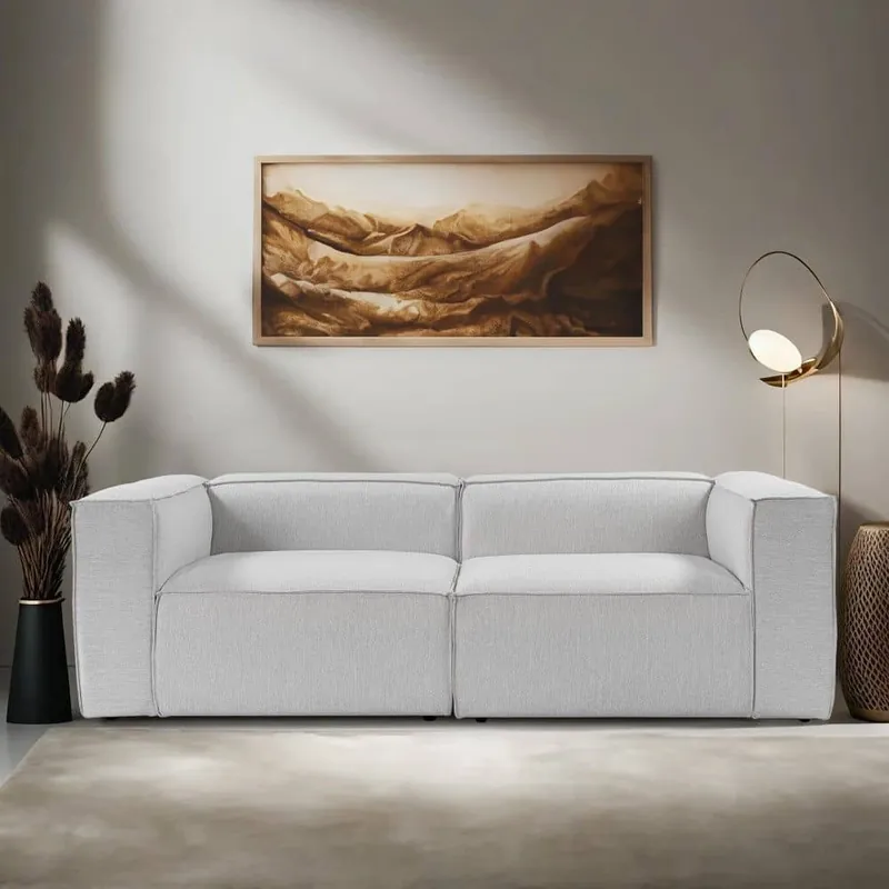 Preisreduziert 2-Sitzer Sofa Fora – Mikrofaser Linen