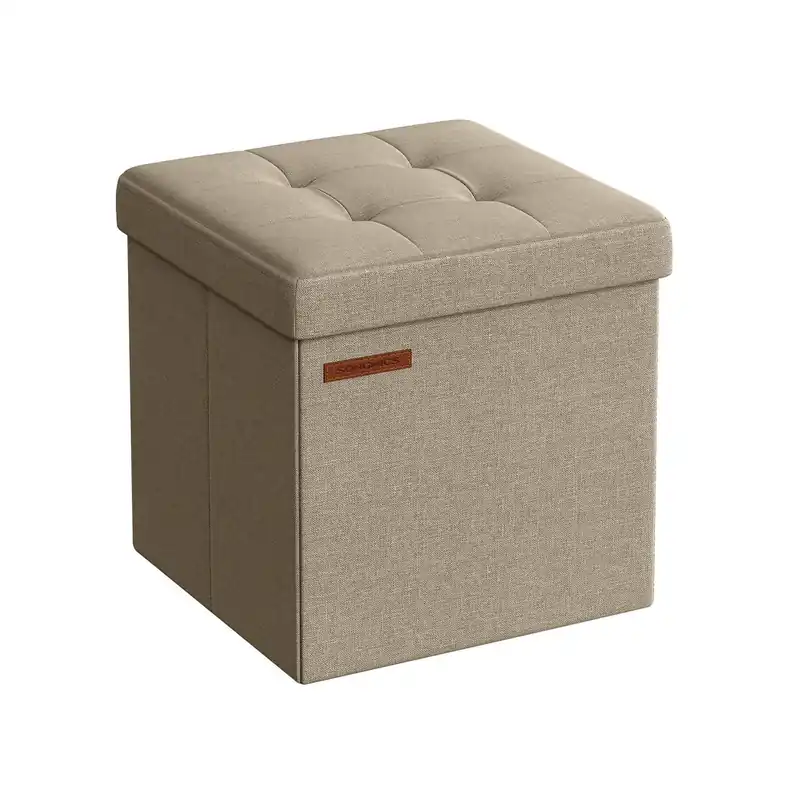 Klappbarer Sitzhocker mit Stauraum 30 x 30 cm kamelbraun Günstig