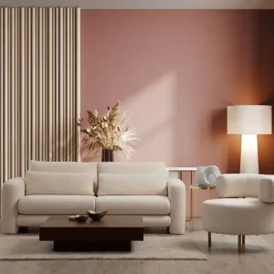 2-Sitzer Sofa Lily Breitcord in Beige – Modernes Design Neuheit