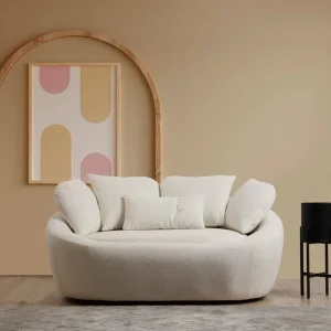 Heißes Angebot Sofa Midye Love Seat 2-Sitzer Creme Mikrofaser