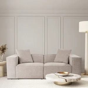 Sonderaktion Sofa Lora 2-Sitzer Flachgewebe – wählbar in 3 Farben