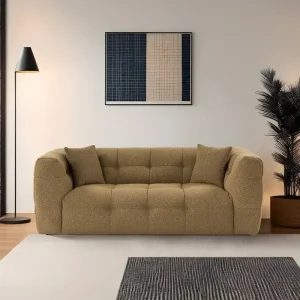 Saisonangebot Sofa Cady 2-Sitzer Khaki – Mikrofaser Flock