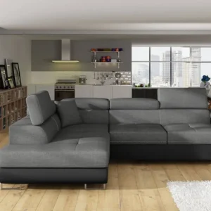 Neue Ware Eltap Ecksofa Anton mit Schlaffunktion & Bettkasten | Sawanna/Soft