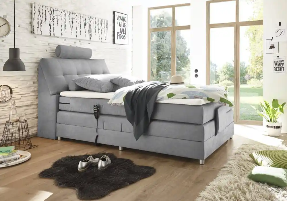 Saisonangebot Boxspringbett Palermo Mikrofaser Soro mit Motor & Stauraum