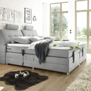 Begrenztes Angebot Boxspringbett Palermo Mikrofaser Soro mit Motor & Stauraum