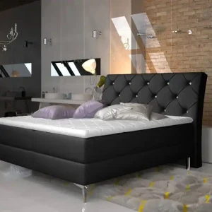 Jetzt Kaufen Boxbett Adel von Eltap in Schwarz, Beige oder Weiß - Stoff in Lederoptik Soft