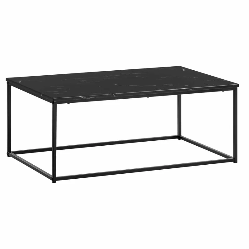 Kostenfreie Lieferung Couchtisch 100x60x40 cm mit Marmor Optik Schwarz