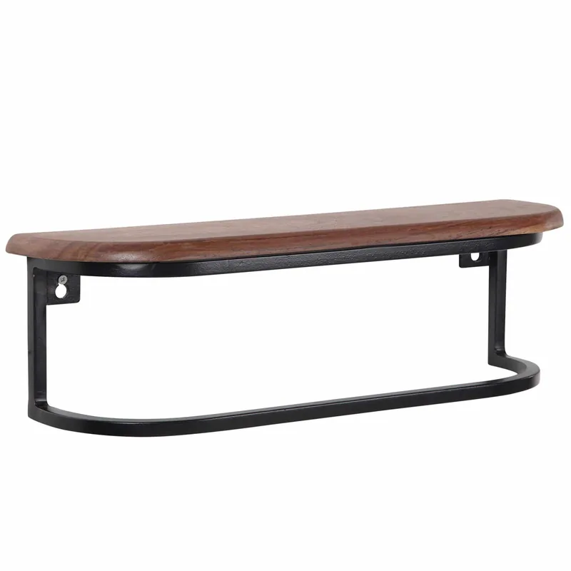 Wandregal 50x15x13 cm Sheesham Massivholz / Metall Hängeregal Industrial Top-Angebot