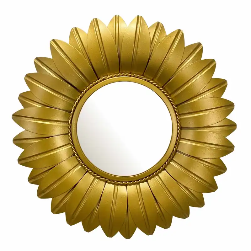 Wandspiegel Sonnenblume 60 cm Metall Design Hängespiegel Gold Neuheit