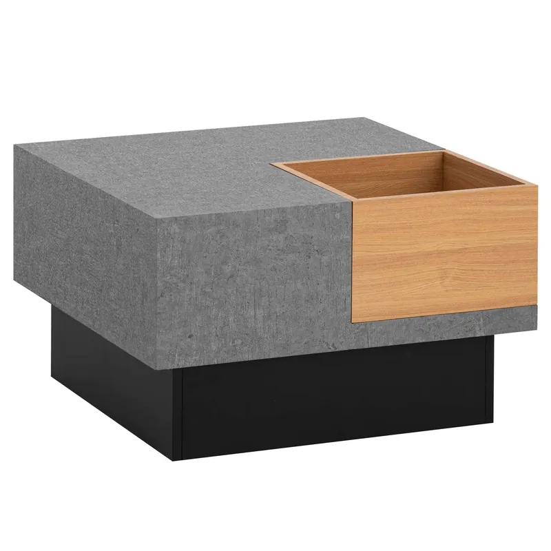 Markenware Couchtisch 65x65x40 cm Grau Sofatisch in Beton-Optik Modern