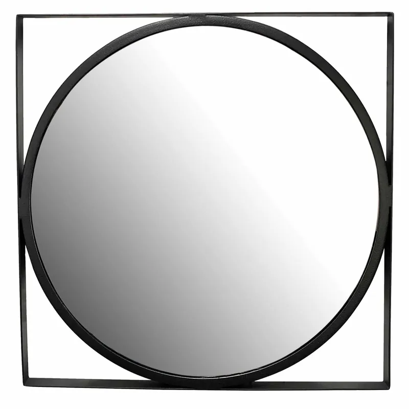 Sonderangebot Wandspiegel 54x54 cm Metall Design Hängespiegel Schwarz