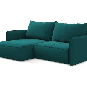 2,5-Sitzer Ecksofa mit Schlaffunktion - Ecke Links - Samt - Marine - NANEA Saisonangebot