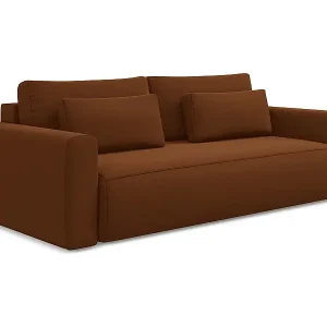 3-Sitzer Sofa mit Schlaffunktion - - Samt - Terrakotta - KAPUA Top-Angebot
